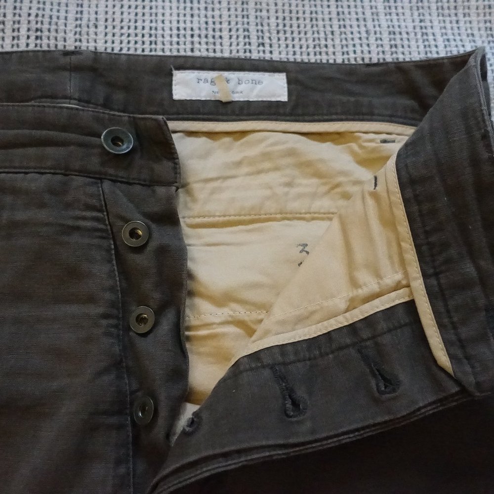 rag & bone Cotton Cargo khaki Pants Size 34 Green - Picture 4 of 6
